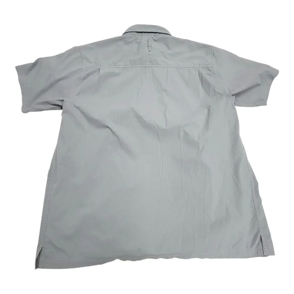 The North Face Mens XXL Gray Short Sleeve Hiking Vented Zip Pocket Trail Shirt